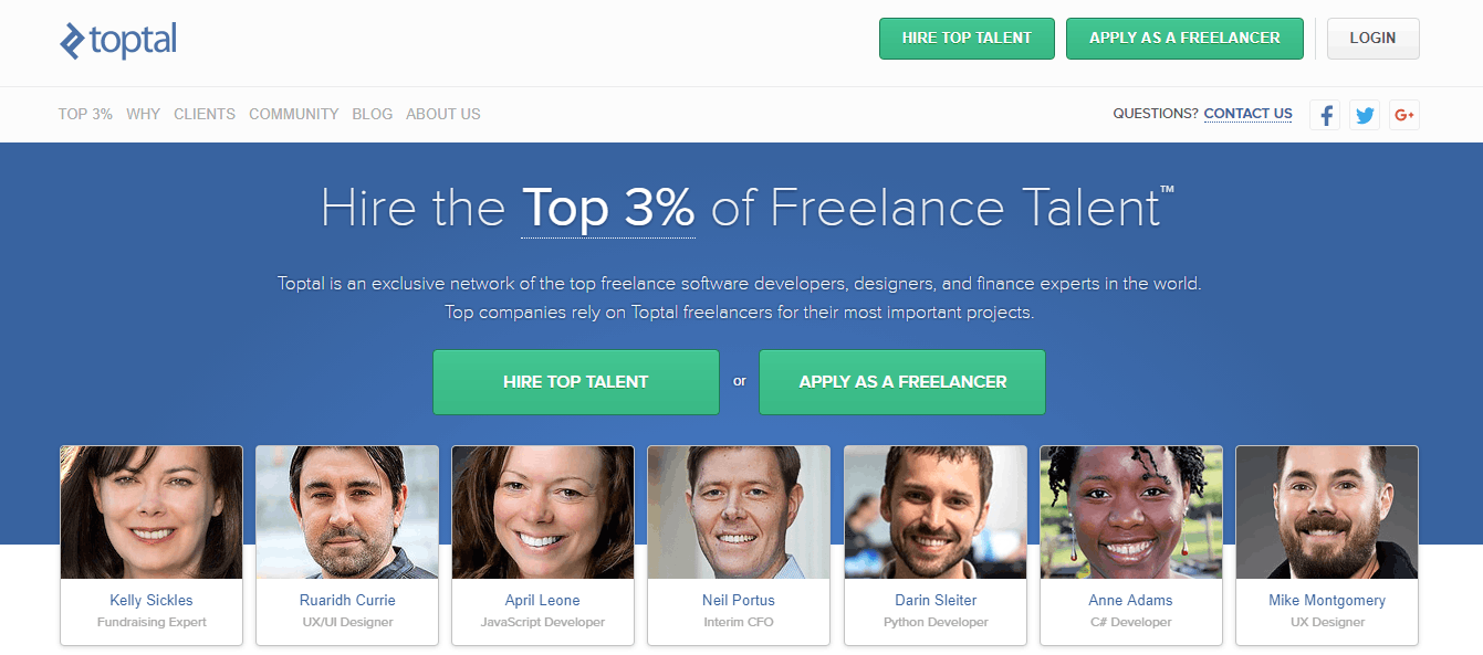 best freelance sites - toptal