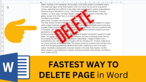 delete page in word
