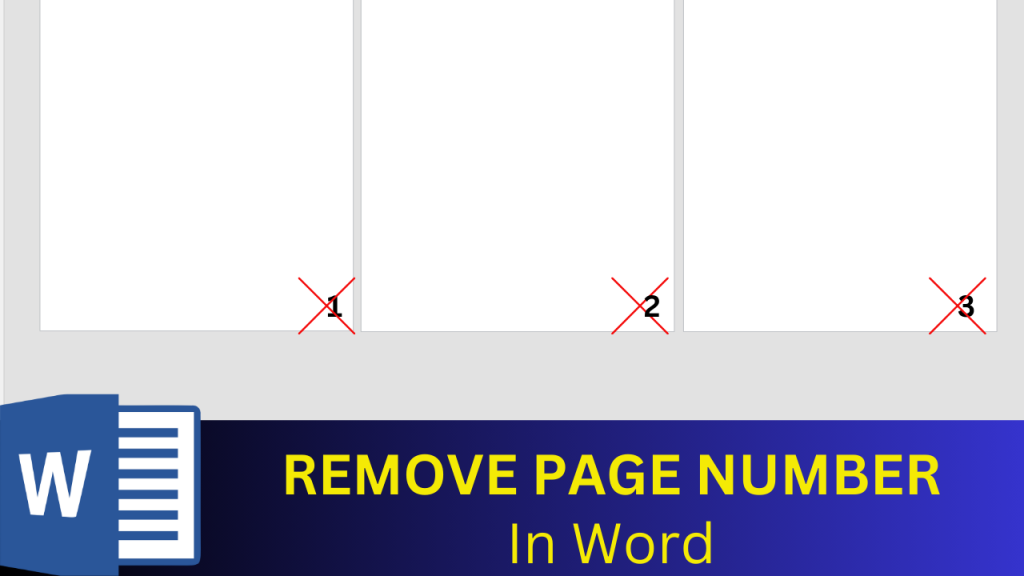 How to remove page number in word