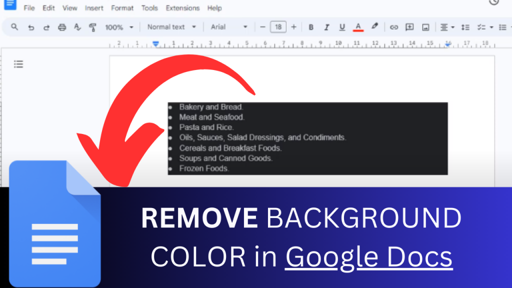 Remove Background Color in Google Doc